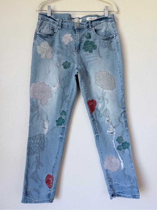 Jessica Simpson Denim - Jessica Simpson Mika Best Friend Floral Embroidered Straight Leg Jeans 29